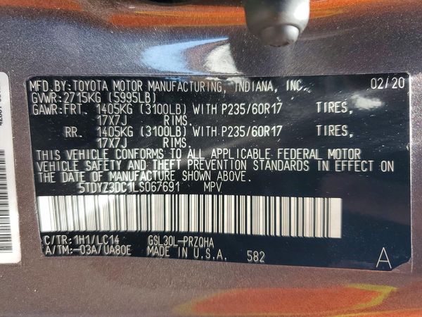 2020 TOYOTA SIENNA Q grade