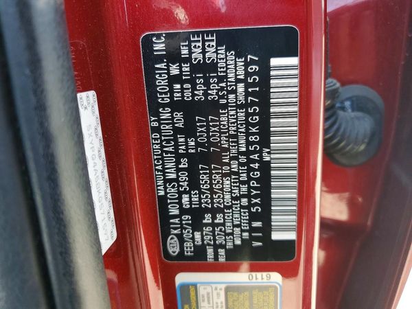 2019 KIA SORENTO
