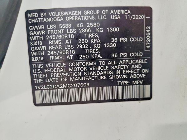 2021 VOLKSWAGEN ATLAS CROSS SPORT 4Motion SE