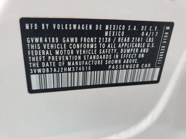 2017 VOLKSWAGEN JETTA