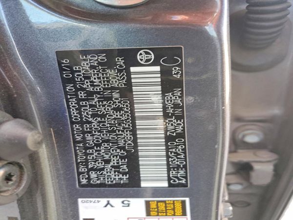 2016 TOYOTA PRIUS One/Two