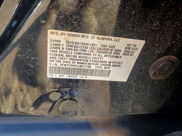 2020 HONDA PILOT EXL
