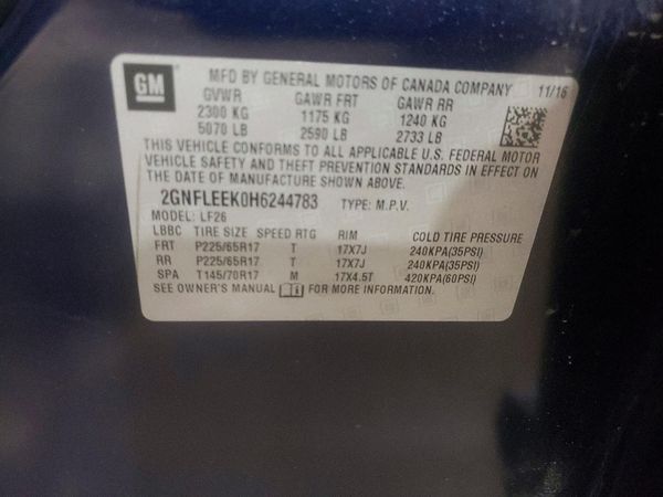 2017 CHEVROLET EQUINOX LS — VINS