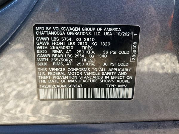 2022 VOLKSWAGEN ATLAS SE w/ Tech