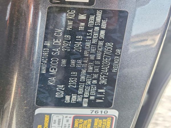 2024 KIA FORTE LX, LXS — VINS
