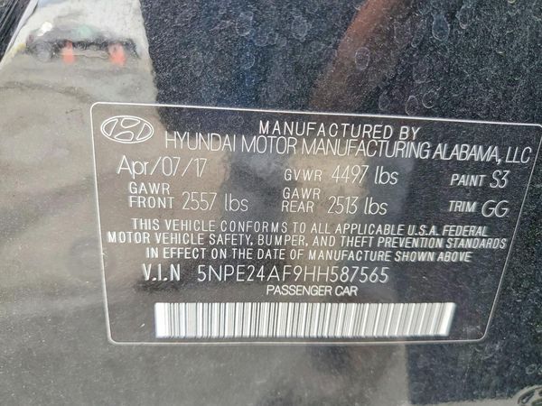 2017 HYUNDAI SONATA SE, Eco