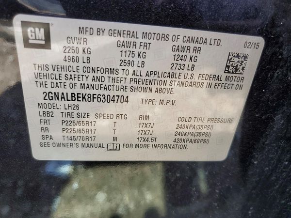 2015 CHEVROLET EQUINOX 1LT