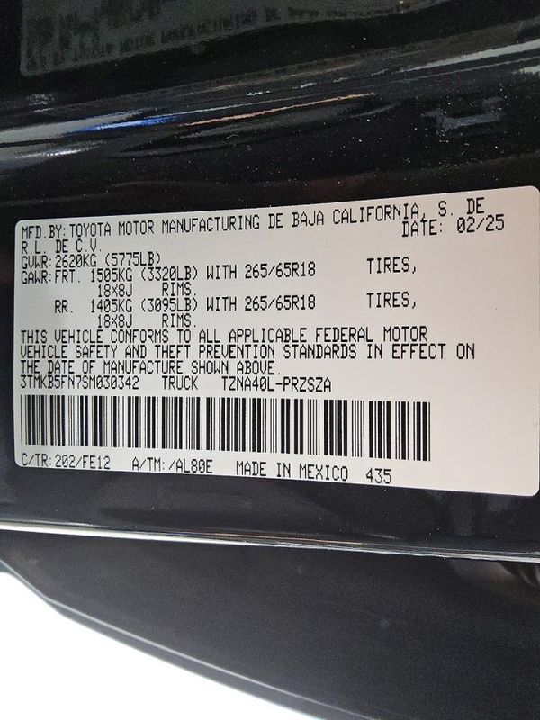 2025 TOYOTA TACOMA