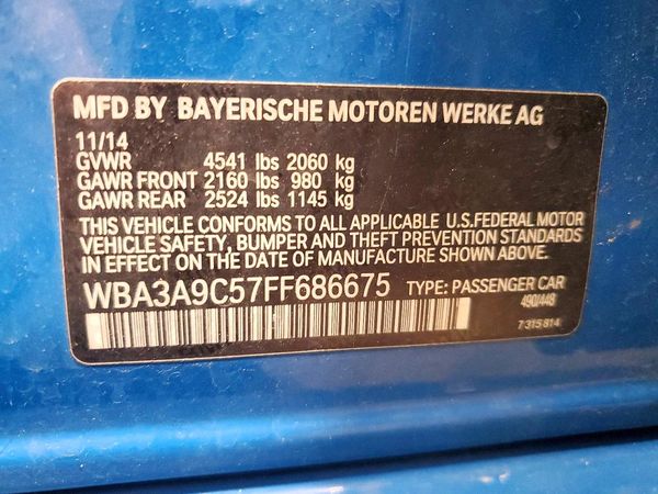 2015 BMW 3 SERIES — VINS