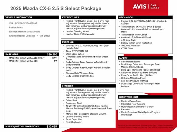2025 MAZDA CX-5 Select