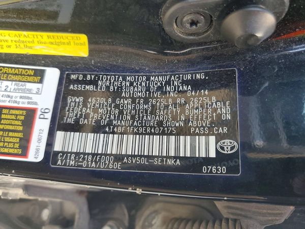 2014 TOYOTA CAMRY