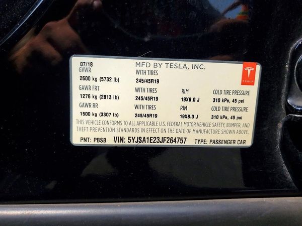 2018 TESLA MODEL S