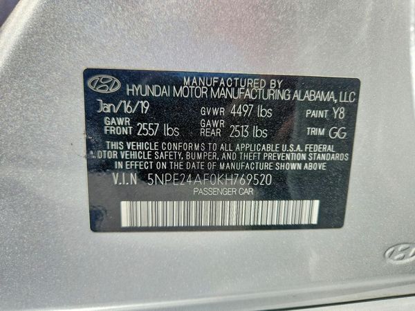 2019 HYUNDAI SONATA