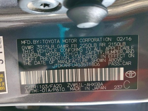2016 TOYOTA PRIUS
