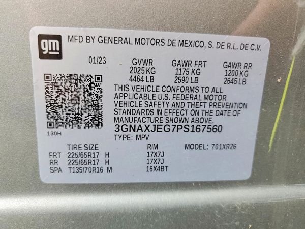 2023 CHEVROLET EQUINOX LT (2FL) — VINS