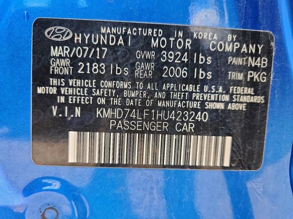 2017 HYUNDAI ELANTRA SE Base
