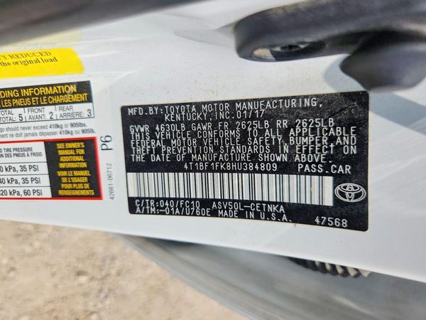 2017 TOYOTA CAMRY LE/SE/XLE/XSE