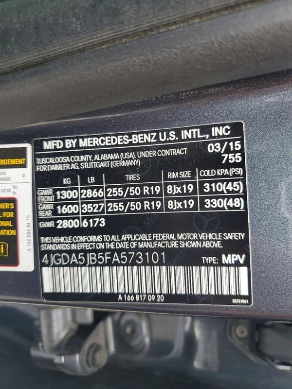 2015 MERCEDES-BENZ ML ML350