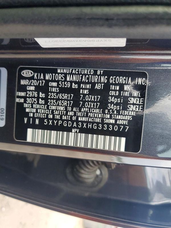 2017 KIA SORENTO L, LX