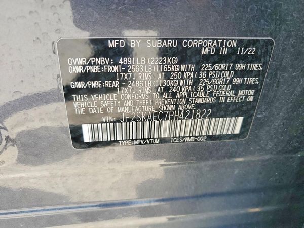 2023 SUBARU FORESTER Premium ES, SMART — VINS
