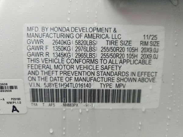 2026 ACURA MDX — VINS