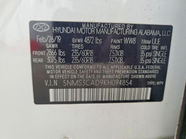 2019 HYUNDAI SANTA FE SEL, SEL Plus
