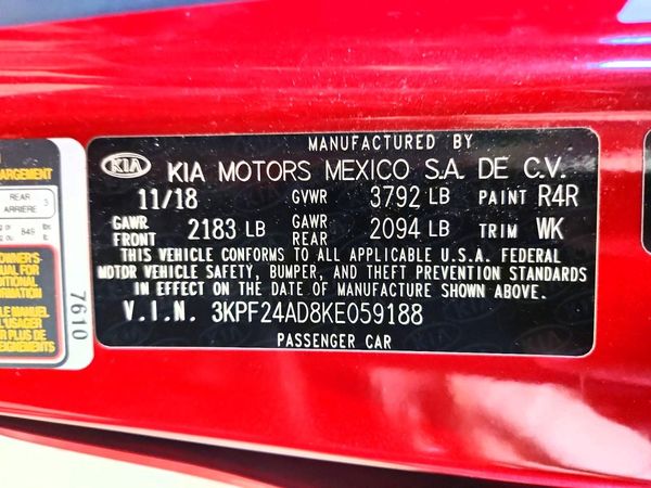 2019 KIA FORTE FE/LX/LXS