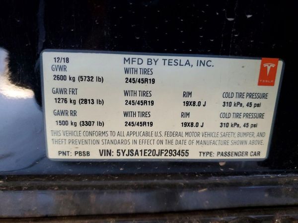 2018 TESLA MODEL S