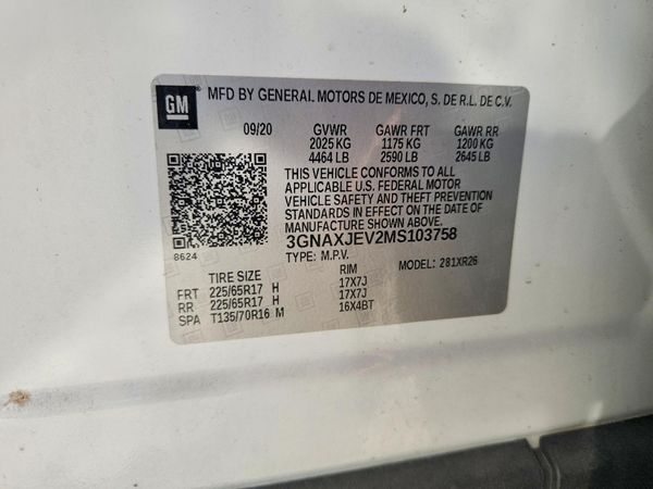 2021 CHEVROLET EQUINOX LT (2FL)