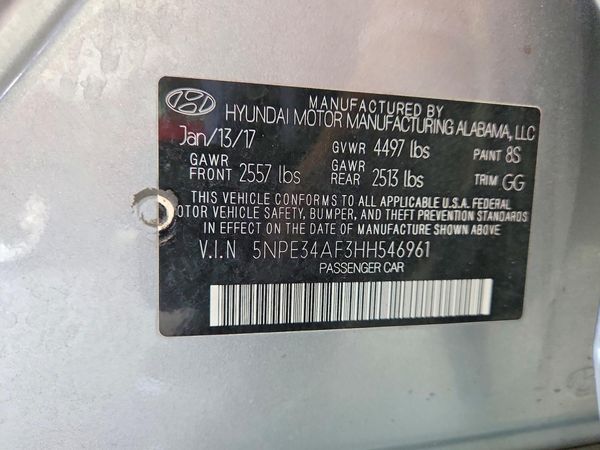 2017 HYUNDAI SONATA