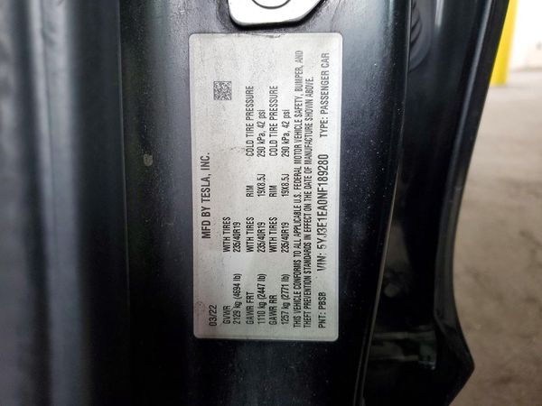 2022 TESLA MODEL 3