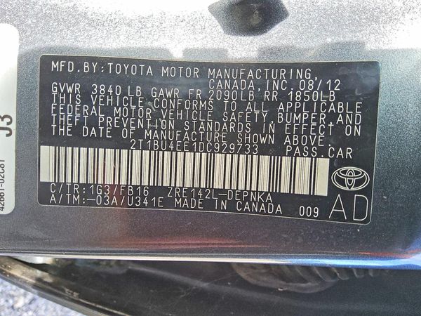 2013 TOYOTA COROLLA