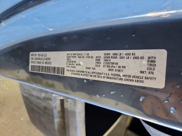 2020 RAM PROMASTER 3500 VF