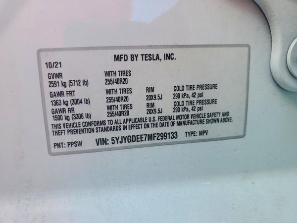 2021 TESLA MODEL Y