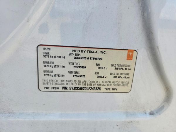 2020 TESLA MODEL X