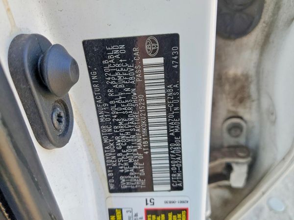 2019 TOYOTA CAMRY L/LE/SE/XLE
