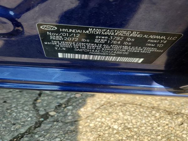 2013 HYUNDAI ELANTRA — VINS