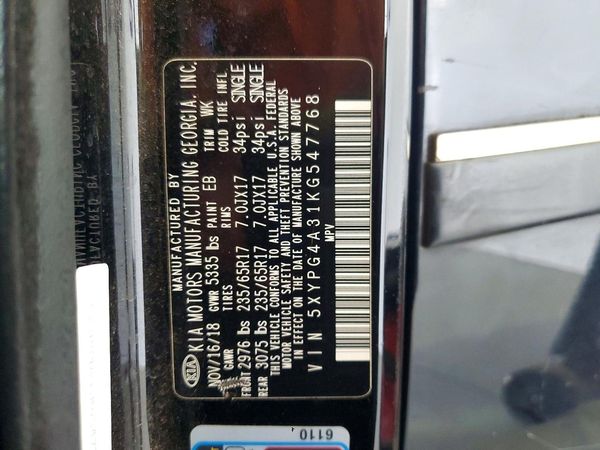 2019 KIA SORENTO L, LX, S