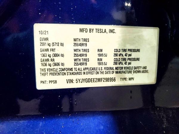 2021 TESLA MODEL Y
