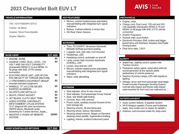 2023 CHEVROLET BOLT EUV LT