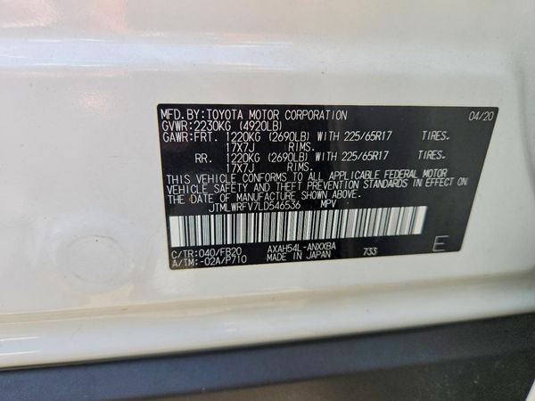 2020 TOYOTA RAV4 LE HV