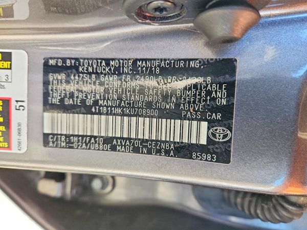 2019 TOYOTA CAMRY L/LE/SE/XLE