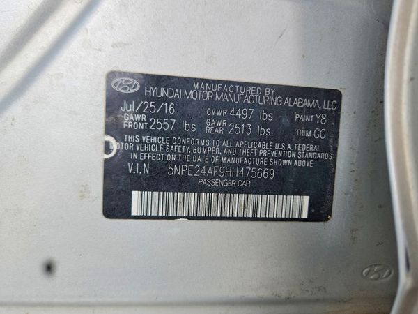 2017 HYUNDAI SONATA SE, Eco
