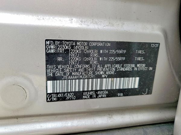 2021 TOYOTA VENZA