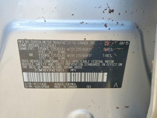2015 TOYOTA RAV4 XLE (M Grade)