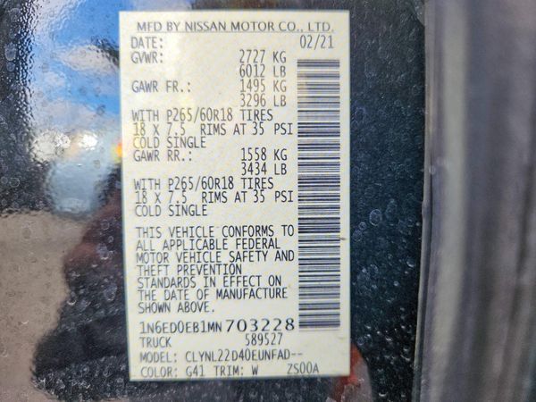 2021 NISSAN FRONTIER Crew Cab