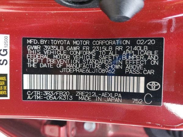 2020 TOYOTA COROLLA