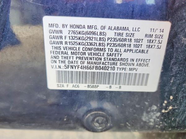 2015 HONDA PILOT EX-L with RES