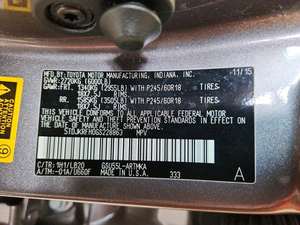 2016 TOYOTA HIGHLANDER