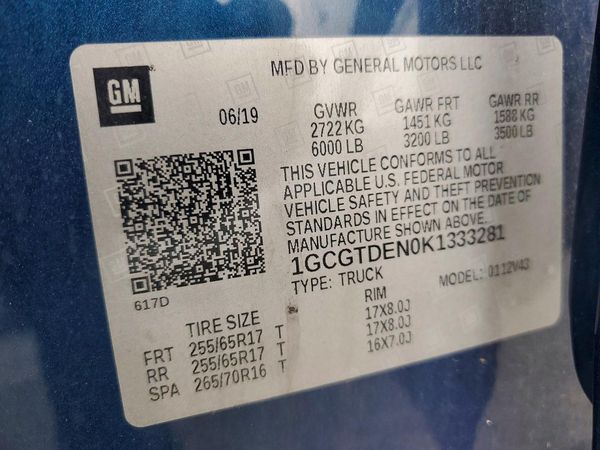2019 CHEVROLET COLORADO Z71